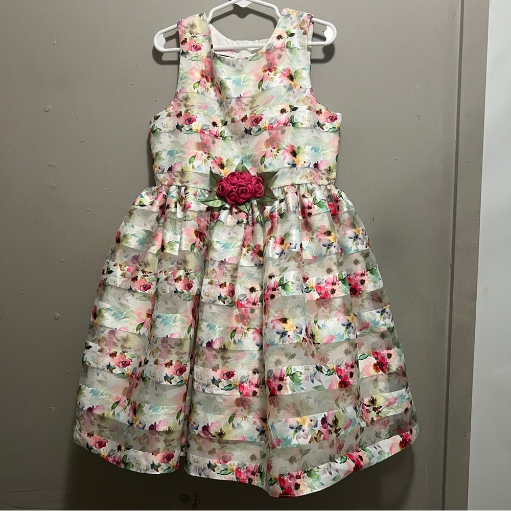 Bonnie Jean White and Pink Ruffled Sundress